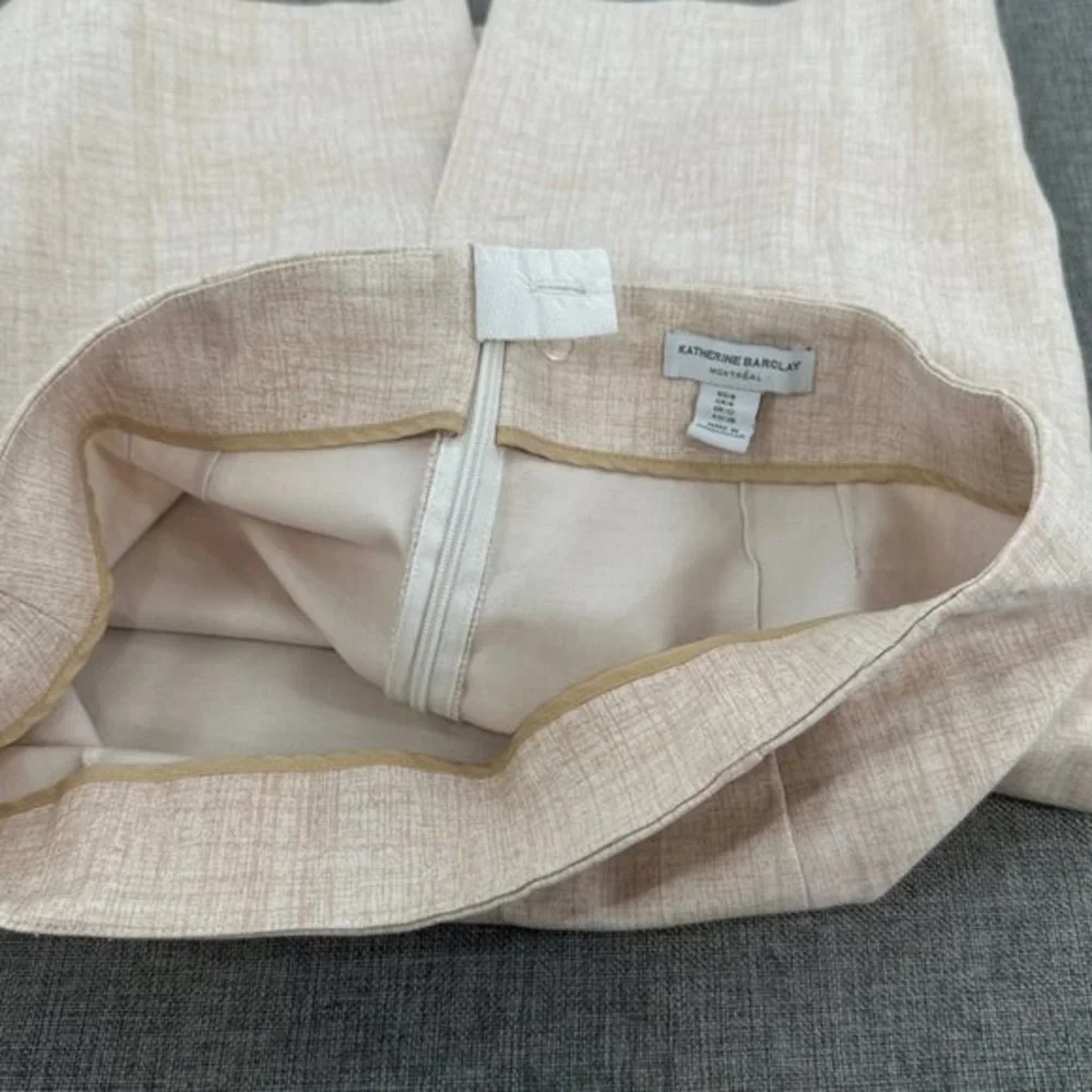 Katherine Barclay‎ Montreal Straight Skirt Cream Color Size 8 Cotton